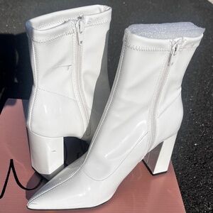 White Retro Ankle Boots